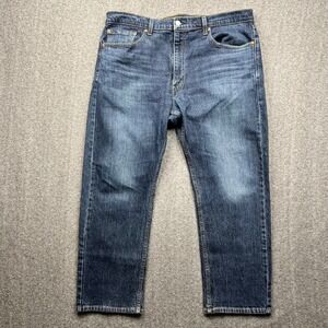 Levi's 505 Jeans Men 38x29 Blue Fits 38x28 Regular Straight Leg Dark Wash Denim